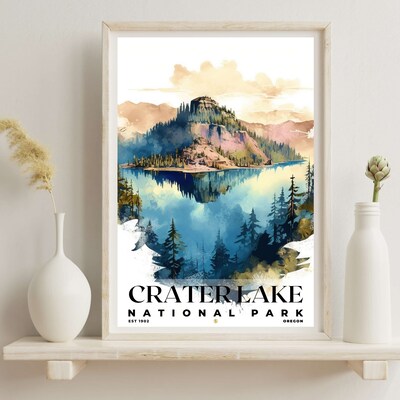 Crater Lake National Park Poster, Travel Art, Office Poster, Home Decor | S4 - image5